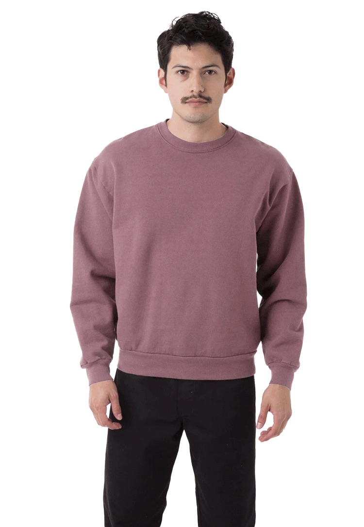 Los Angeles Apparel HF07GD, L/S Heavy Fleece PO Crew | Threadbird